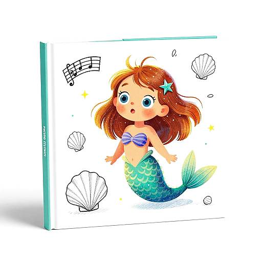 Wide-Eyed Little Mermaid and Musical Seashell