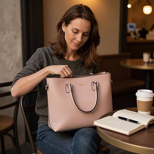 Casual Woman at Cozy Café Corner