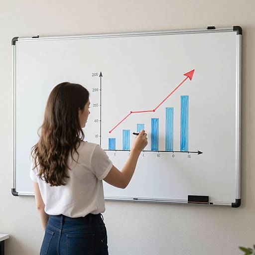 Woman Presenting Sales Growth Chart