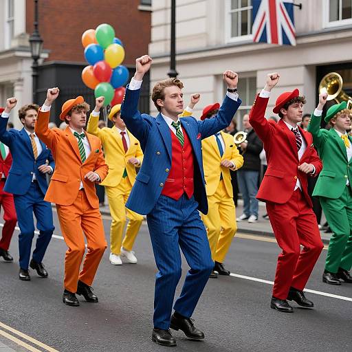 Colorful Retro Street Dance Parade
