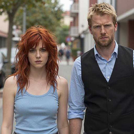 Serious Urban Portrait of Two Individuals