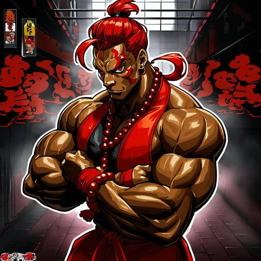 Illustration of Akuma (street fighter), street fighter in the style of Shibafu (glock23)