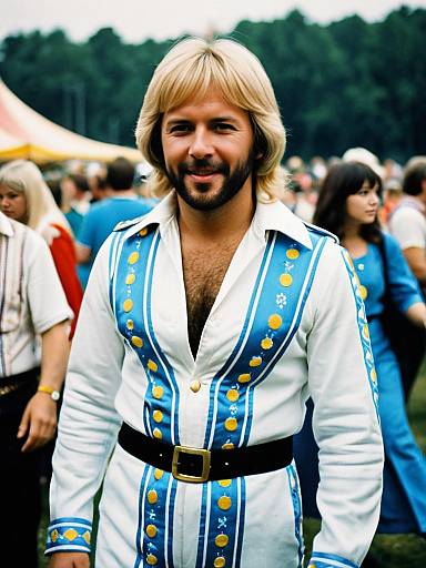 Man in ABBA Outfit at Retro Music Festival