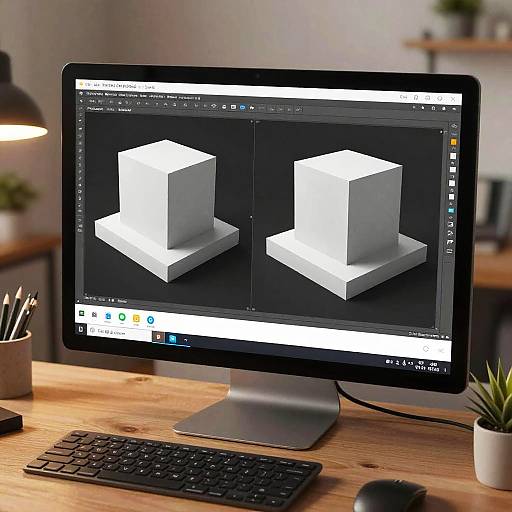3D Modeling Software on Desktop Computer