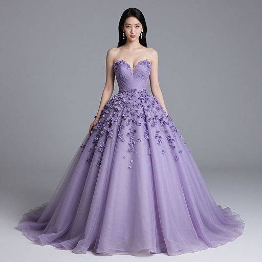 Elegant Lavender Ball Gown Portrait