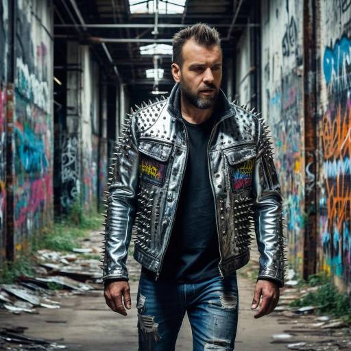Rugged Man in Abandoned Warehouse Scene