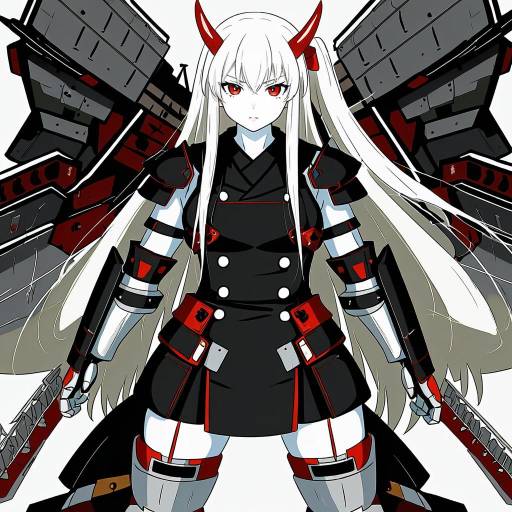 Illustration of Aircraft carrier oni, kantai collection in the style of Houzuki (hotondo)