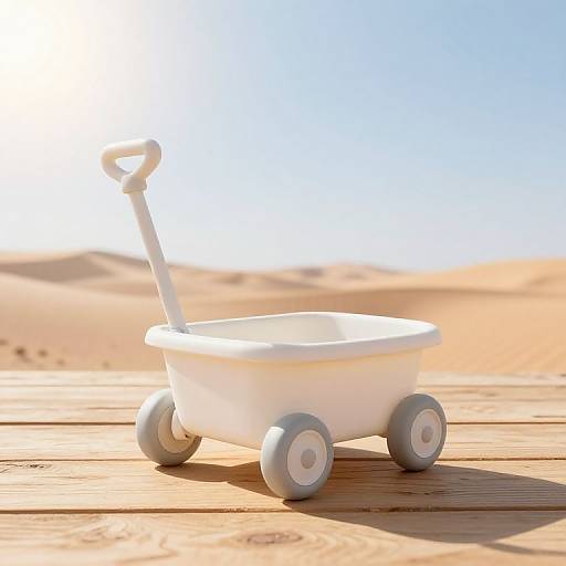 Minimalist Desert Infant Cart Photography