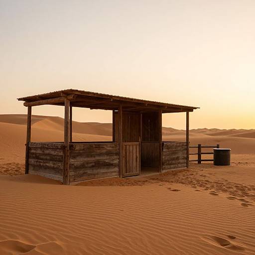 Rustic Horse Stable at Sunset