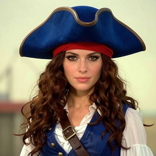 Female Pirate with Blue Hat