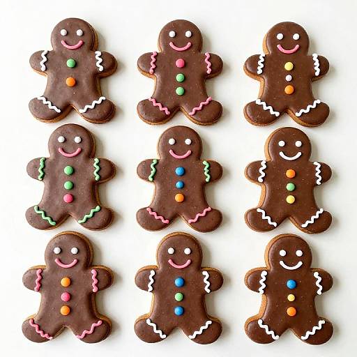 Colorful Iced Gingerbread Cookies