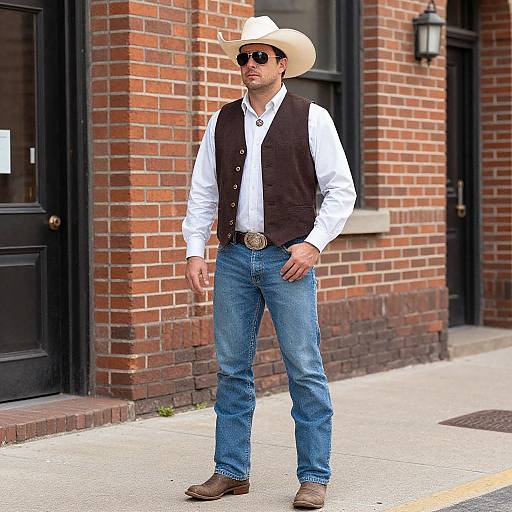 Cowboy Man on Sidewalk