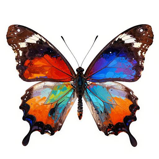 Vibrant Stylized Butterfly Illustration