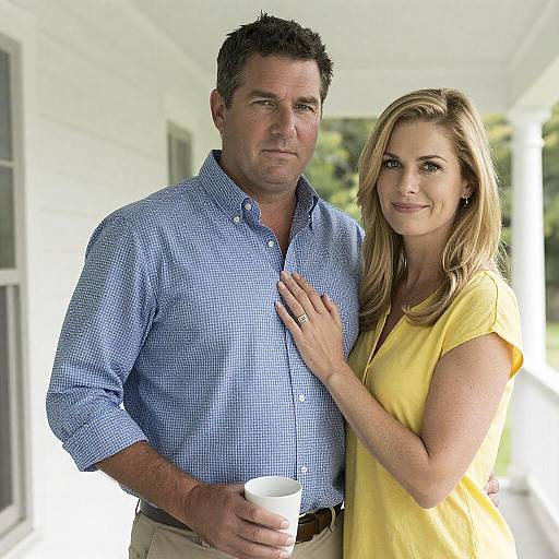 Couple on a Porch with Coffee