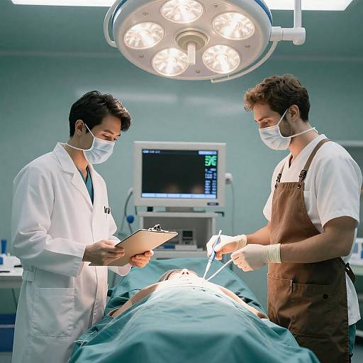 Surgeons Focused in Operating Room