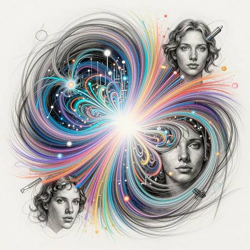 Abstract AI Sketch Art Fusion