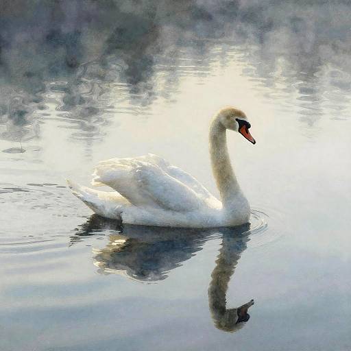 Dreamy Swan Silhouette Watercolor Art