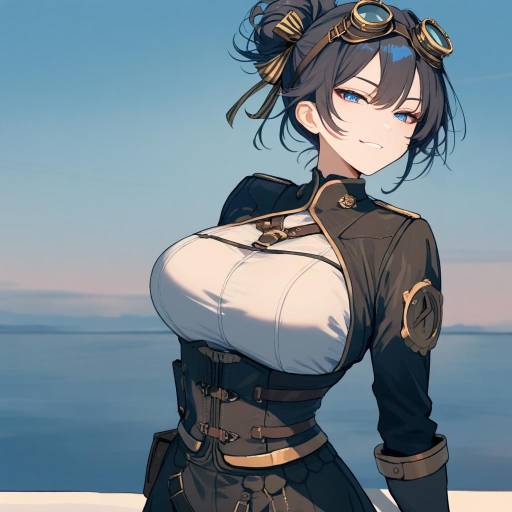 Confident Admiral in Steampunk Style
