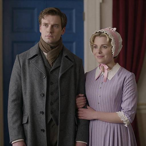 Victorian Couple Portrait in Period Clothing