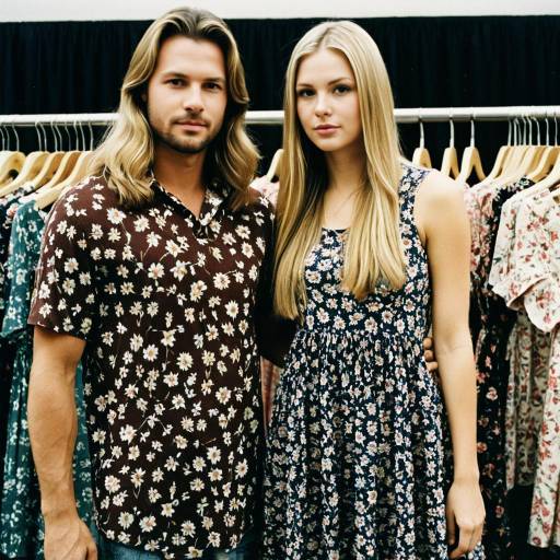 Couple Wearing Floral Print Clothing