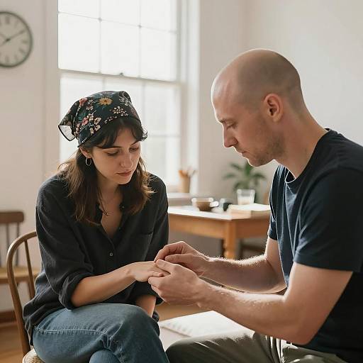 Intimate Moments in a Sunlit Room