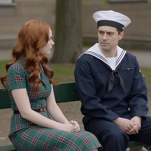 Red-Haired Woman Meets Navy Sailor