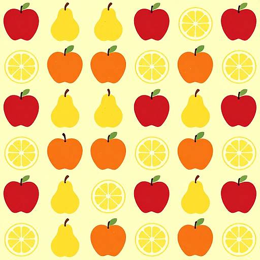 Vibrant Fruit Pattern Grid