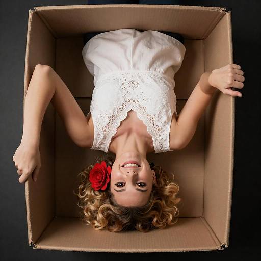 Playful Upside Down Portrait in Box