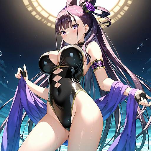 Illustration of Murasaki shikibu (swimsuit rider) (first ascension) (fate), fate/grand order in the style of Kantoku