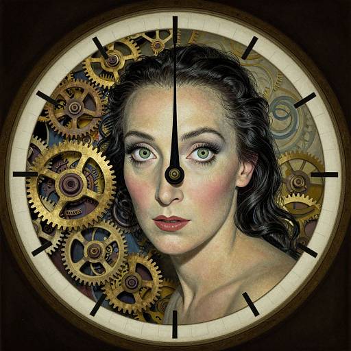 Surrealist Woman Emerging from Timepiece