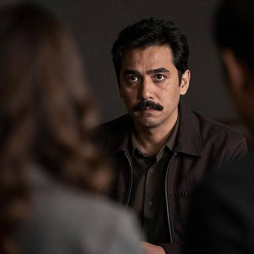 Intense Portrait: Man in Dark Lighting