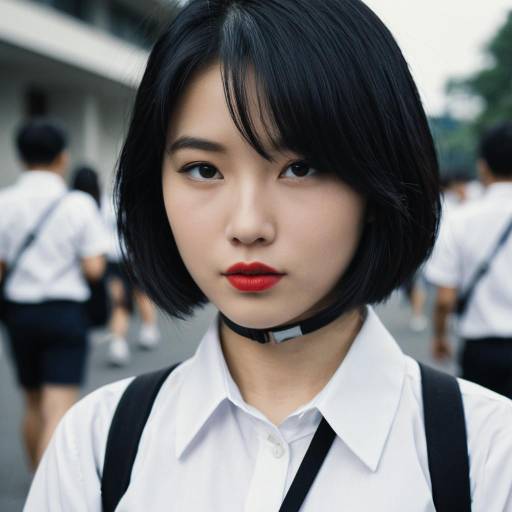 Young Asian Woman in White Shirt Portrait