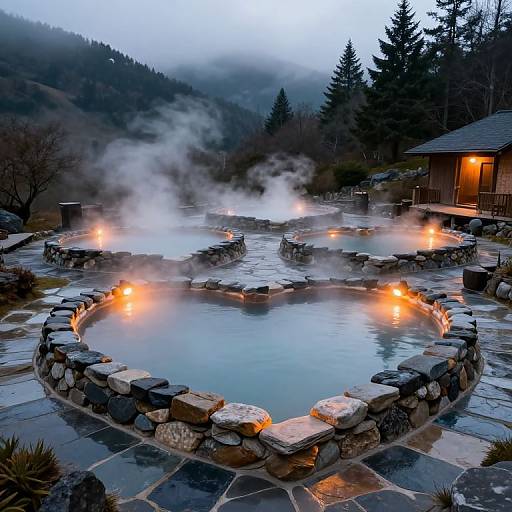 Heart-Shaped Hot Springs in Serene Valley