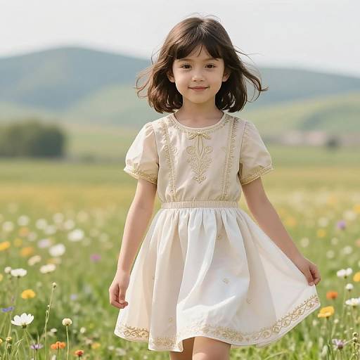 Confident Girl in Sunny Meadow
