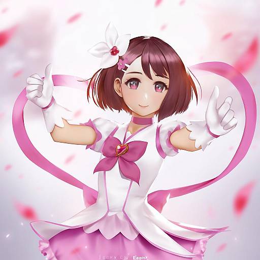 Illustration of Hanadera nodoka, healin' good precure in the style of Easonx