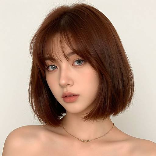 Realistic Portrait of Woman with Bob