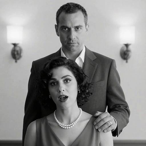 Intense Connection in Monochrome Portrait