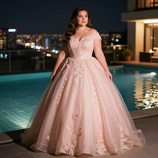 Plus-Size Woman in Romantic Ball Gown