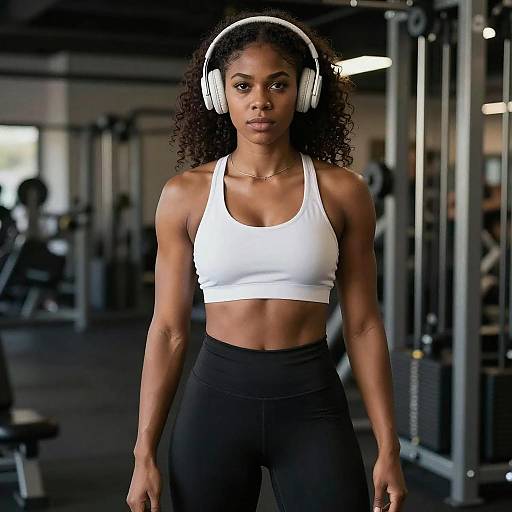 Muscular Black Woman in Gym