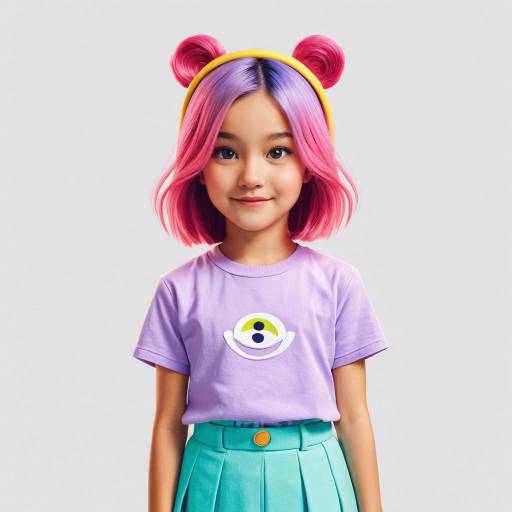 Teen Girl with Vibrant Pastel Hair and Clothing