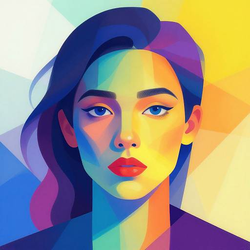 Abstract AI Portraits with Geometric Glow
