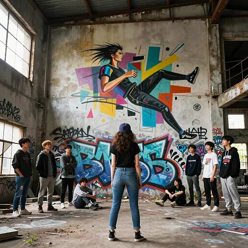 Cyberpunk Urban Youth Scene