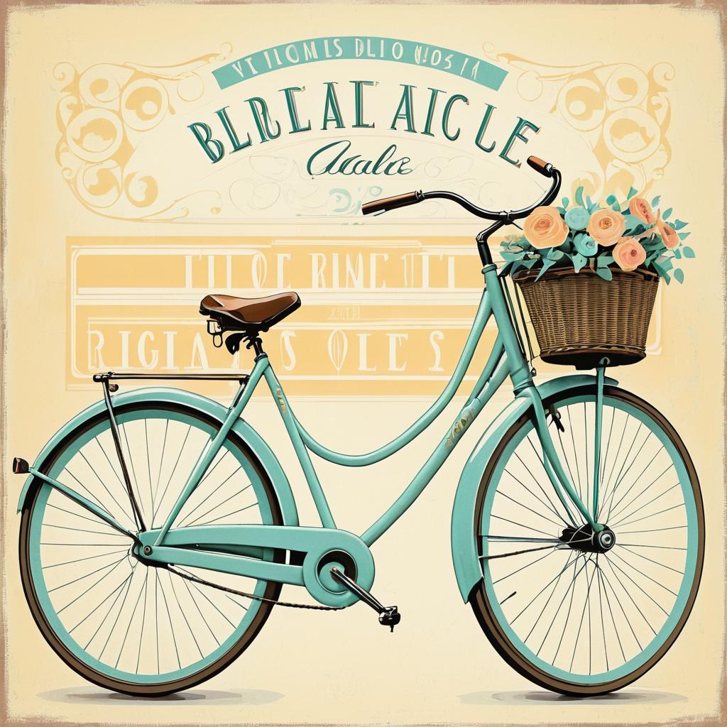 Vintage Bicycle Retro Art Print Design