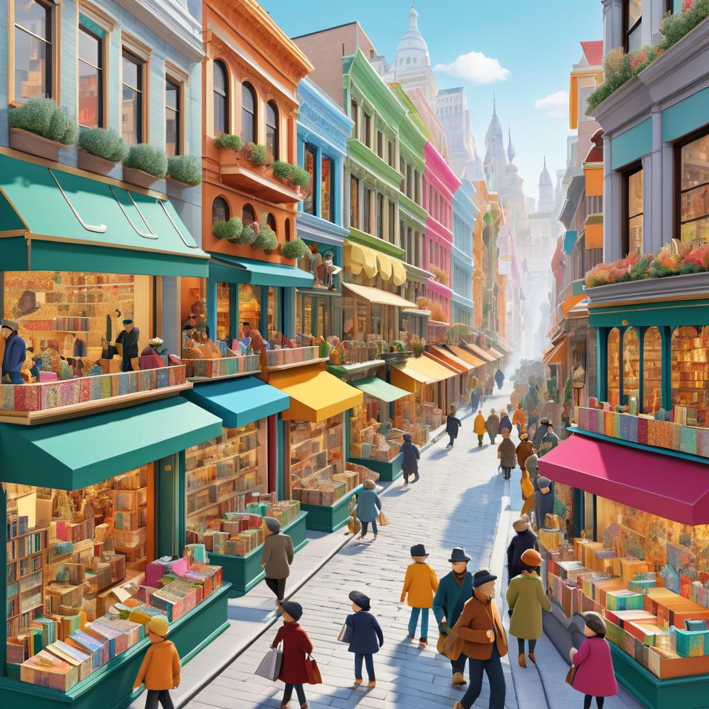 Vibrant City Street Shopping Scene