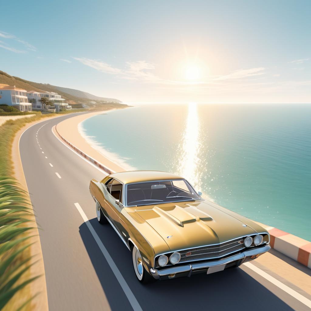 Driving a Classic Car on the Coast