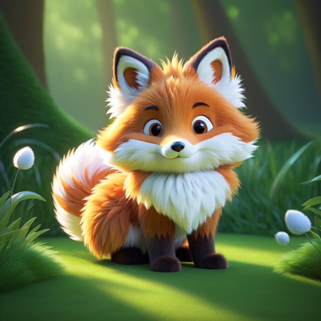 Adorable Fluffy Fox-Inspired Creature Art