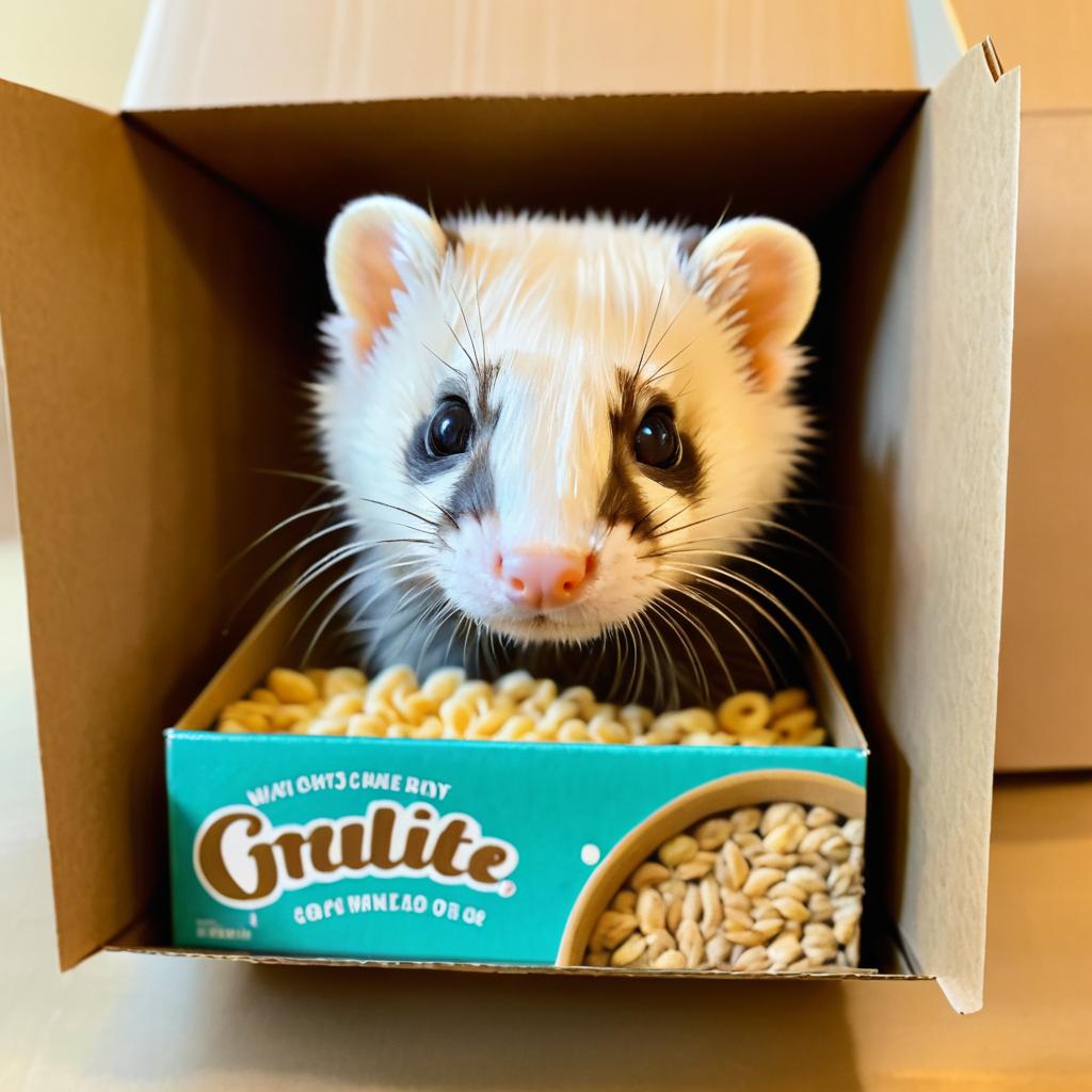 Ferret Adventures in a Cereal Box