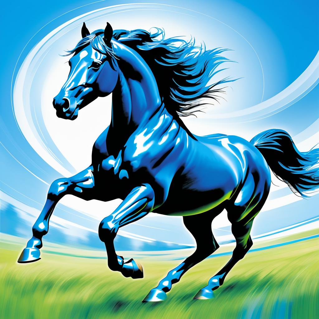 Fearless Horse Galloping in a Meadow