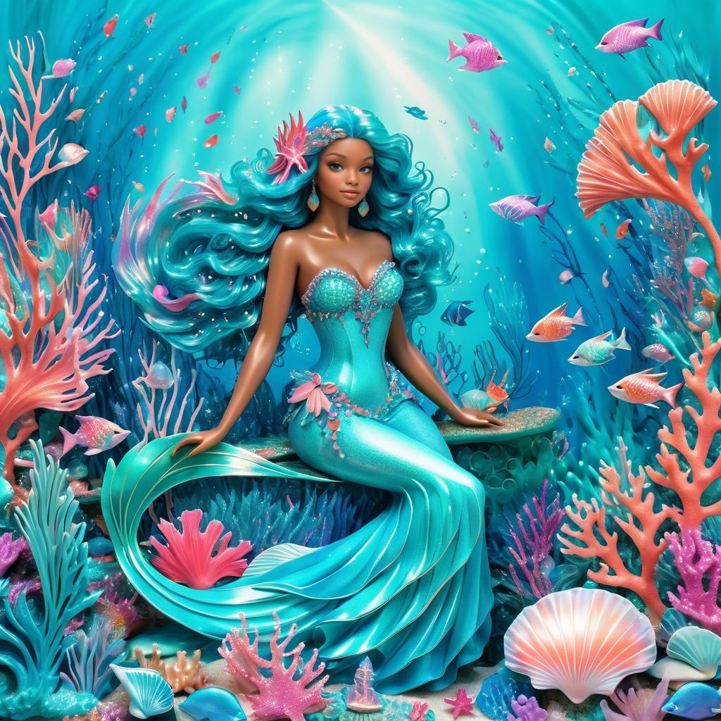 Enchanting Mermaid in Vibrant Underwater Scene