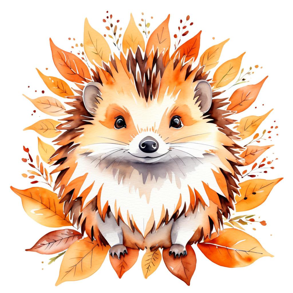 Delightful Hand-Drawn Hedgehog Illustration